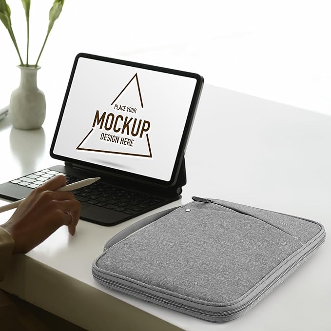 MoKo 9-11 Inch Tablet Sleeve Carrying Case with Handle, Padded Protective Travel Bag for New 11-inch iPad Air 4 2026/Pro M5/ A16, iPad 10th/Air 5/4th 10.9, i-Pad 9/8th 10.2,Tab S9/S8 11, Light Gray