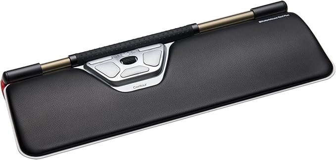 Contour RollerMouse Red Ergonomic Mouse for Shoulder Forearm Wrist Strain Relief for RSI Carpal Tunnel Centered Rollerbar 6 Customizable Buttons 10 Speed Settings Mac/PC Compatible - Wireless - Plus