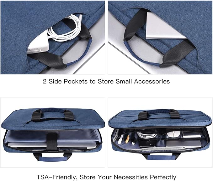 15.6 Inch Laptop Sleeve Bag, Waterproof Men Women TSA Case for Macbook Pro 16 M5 M4 M3 M2 M1, Acer Aspire E15/Predator, Lenovo Ideapad 1 15.6, HP Envy/Victus 15.6, ASUS Dell 15 16 Case, Navy Blue
