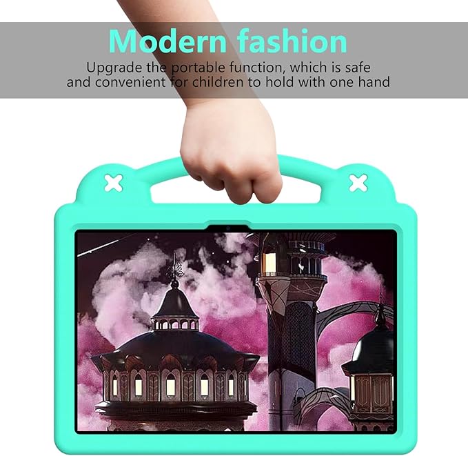 AKABEILA Compatible with Honor Pad 9 2023 12.1 inch Tablet Case, Kids Friendly Universal Lightweight Shockproof Protective Case with Shoulder Strap & Stand Handle Mint Green