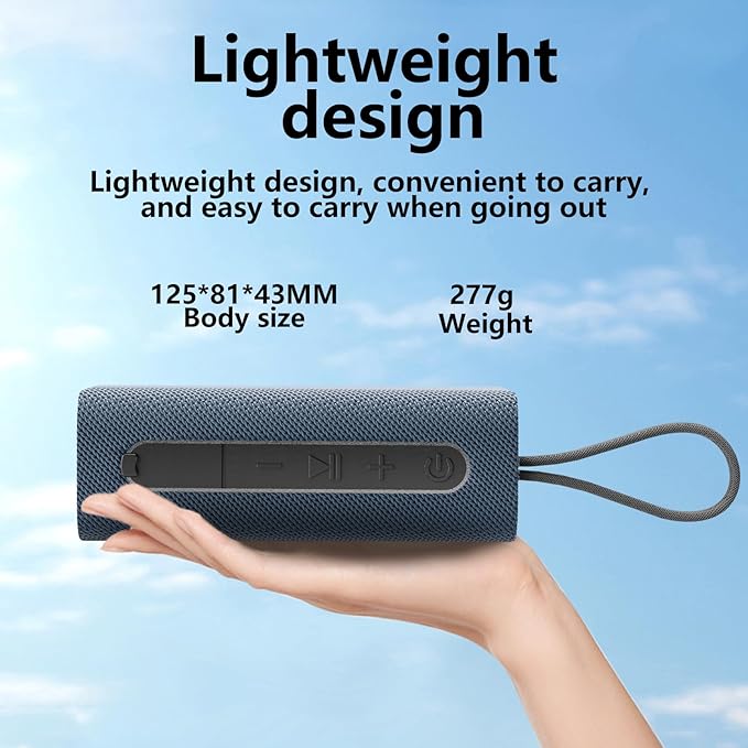 BYANDBY Speaker, Portable Wireless Bluetooth Speakers, Wireless Stereo Pairing, 10W Stereo Sound, BT 5.3, Bassup, Electronics for Home, Shower, Outdoors, Travel(1PCS, Blue)