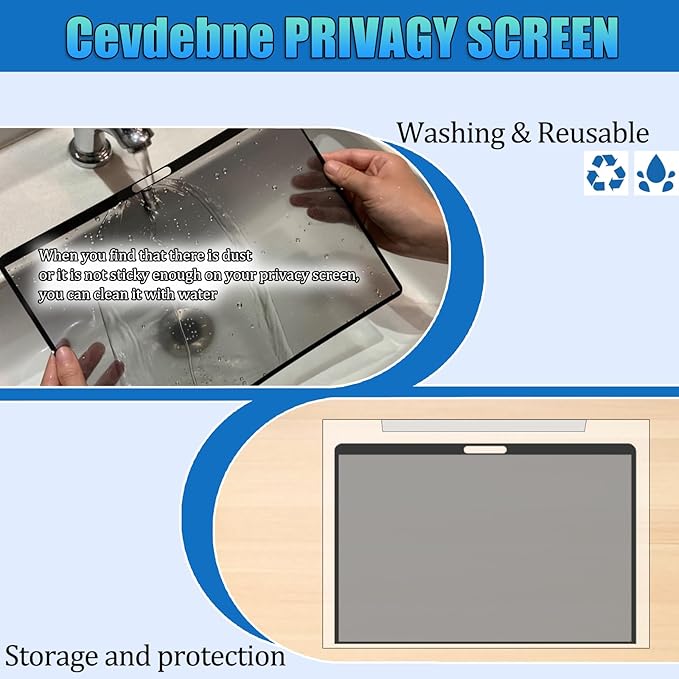 Nano-Suction Privacy Screen Protector for MacBook Air 13 Inch (2018-2021, M1) Removable Laptop Privacy Screen Shield Ultra-Thin Design