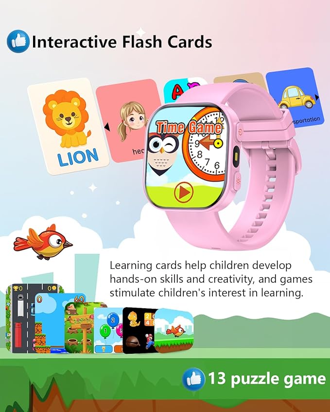 MorePro Smart Watch for Kids No App No Phone Required, Fitness Tracker Watch for Kids with Heart Rate, Blood Oxygen, Sleep Monitor, Pedometer, Puzzle Games, Music, Audio Stories for Boys Girls 4-12
