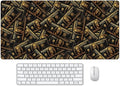 Black Money Rectangle Mouse Pad Non Slip Rubber Base 31.5"x15.7" Gaming Keyboard and Mouse Pad