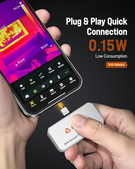 ANCEL IR101 Thermal Camera with Extension Convert Cable – Light*ning to Type-C Port Adapter Compatible with iPhone iOS Devices(for iPhone 15 16 and Obove)