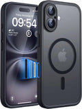 TOCOL for iPhone 16 Case with Camera Control Capture Button, Compatible with Magsafe Charger, Built-in Magnetic Ring, Translucent Matte Phone Case for iPhone 16 6.1 inch (Key Black)