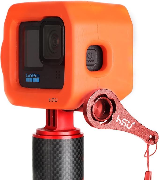 HSU Aluminum Alloy Thumbscrew Set (Extension)+ Wrench for Gopro Hero 13, 12, 11, 10, 9, 8, 7, 6, 5, 4, Compatible with GoPro Media Mod, AKASO Campark and Other Action Cameras (Red)