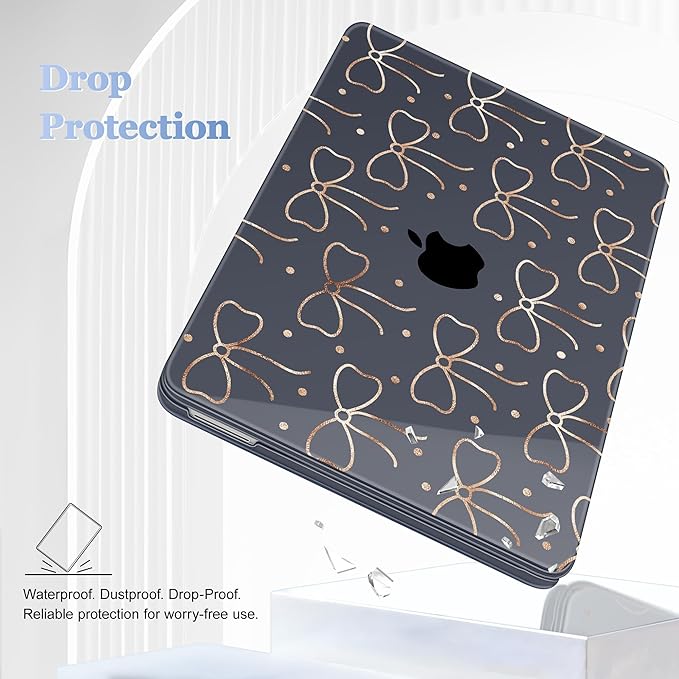 Tuiklol for 2026 MacBook Neo 13 Inch A18 Pro Chip Case, (Model A3404) Anti-Scratch Anti-Drop Slim Hard PC Shell Case with Shockproof Protective MacBook Neo Laptop Cover, Gold Bow