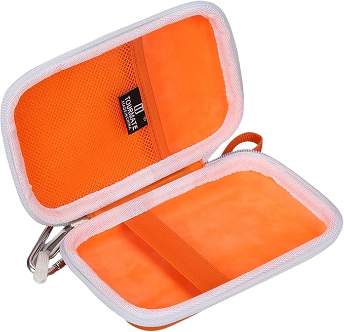 Tourmate Hard Case Compatible for LaCie Rugged Mini 1TB/ 2TB/ 4TB/ 5TB External Hard Drive Portable HDD, Case Only (Orange & White)
