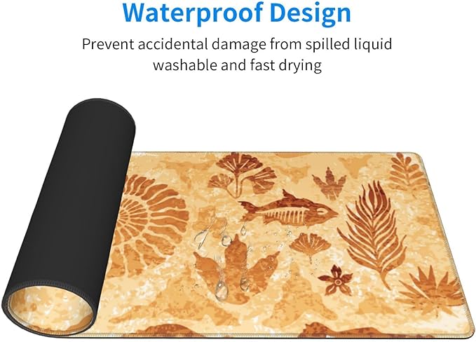 Retro Fossils Mouse Pad XL Large Mousepad Non Slip Rubber Base Desk Mat for Laptop Computer Gaming 31.5" X 12"
