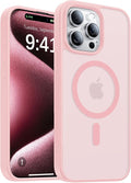 Magnetic for iPhone 15 Pro Max Case[Compatible with MagSafe][Military-Grade Drop Protection][Anti-Yellowing]Shockproof Protective Translucent Matte Cover for iPhone 15 Pro Max Phone Case,Pink