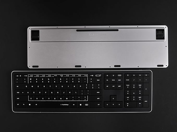 CLVX 1 Windows | Touch On Keys & Gestures AI Keyboard | Bluetooth & USB-C | Low Profile Silent Scissor Keys | Interactive RGB | Aluminum Chassis | Compatible with Windows/Linux/Android