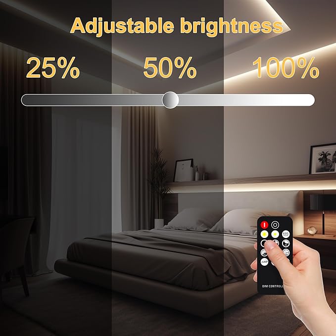 AXMOTUT COB LED Strip Light with Remote, Dimmable 16.4FT/5M Flexible High Density LED Light,4000K Natural White 2400LEDs Super Bright LED Light Strip CRI 90+ for Bedroom,Kitchen,DIY Home Decoration