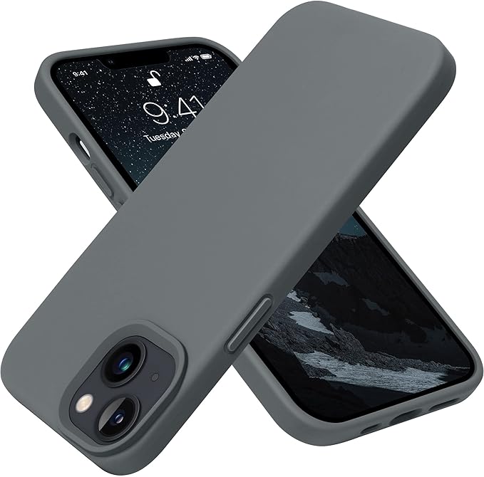 OTOFLY Designed for iPhone 13 Case, Silicone Shockproof Slim Thin Phone Case for iPhone 13 6.1 inch Space Gray