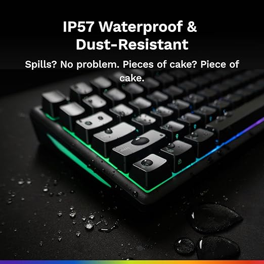 GLORIOUS Gaming Keyboard GMBK 75% - Swappable MX Compatible keycaps, Detachable USB Cable, IP57 Water and dust Resistant, 10 Zone RGB Lighting, Quiet switches - 321x137x41 mm - English QWERTY Layout