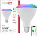UltraPro Wi-Fi LED Smart Light Bulb, BR30, 65W Equivalent, RGB, Color Changing, White Select Tunable 2700K - 6500K, Dimmable, 2.4GHz Router Required, Circadian Rhythm, Easy-to-Use App, 51447