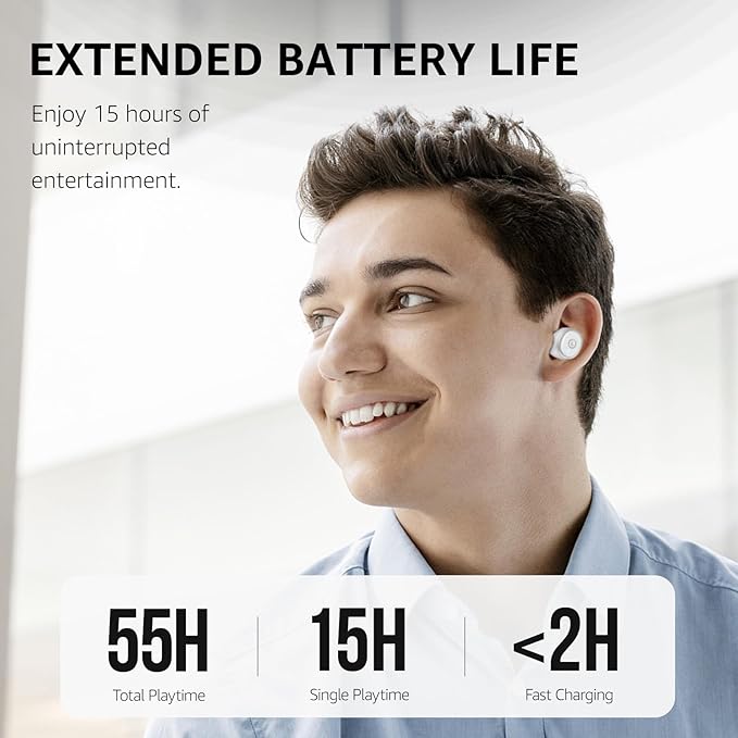 TOZO T10 Wireless Earbuds Bluetooth 5.3 Headphones, App Customize EQ, Ergonomic Design, 55H Playtime, Wireless Charging Case, IPX8 Waterproof Sound in-Ear Headset, New Version