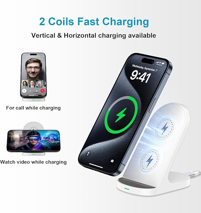 Pixel 10a, 10, 10 Pro, 10 Pro XL Wireless Charger Phone Stand Dock for Google Pixel 10, 10 Pro XL, 9, 9 Pro, 9 Pro XL, 8, 8 Pro, 7, 7 Pro, 6, 6 Pro, 5, 5XL 4, 4XL, Desk Fast Charging Pad Station