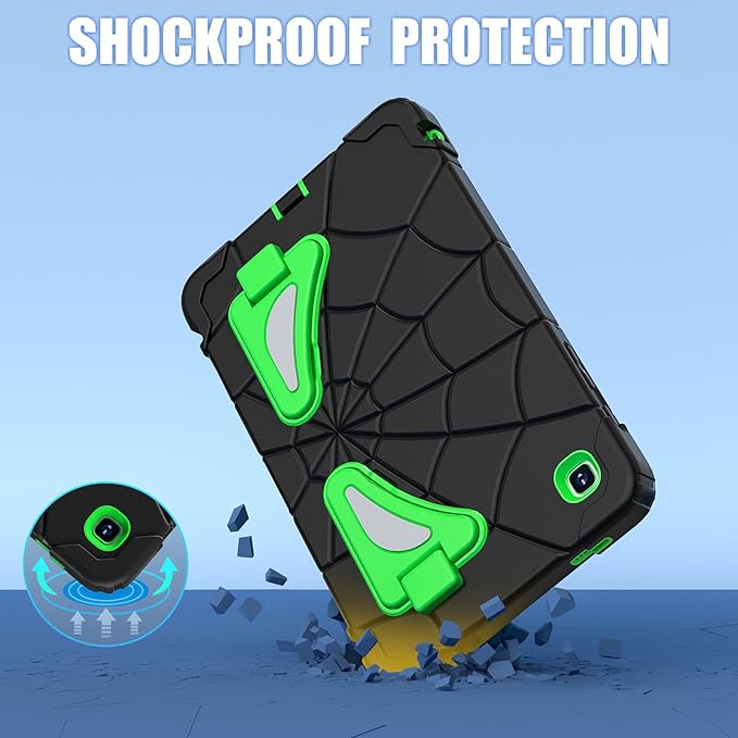AKABEILA Compatible with Samsung Galaxy Tab A7 Lite 8.7 inch T225/T220(2021) Tablet Case，Lightweight Shockproof Rugged Protective Cover with Kickstand for Kids Children Boys Babies Dark Green