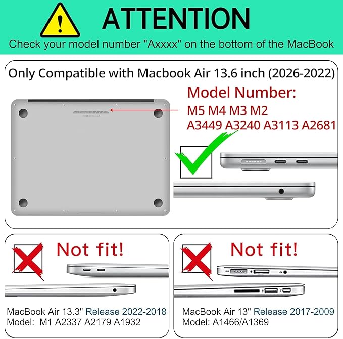 AKIT Compatible with MacBook Air 13 inch Case M5 2026 2025-2022 M4 M3 M2 A3449 A3240 A3113 A2681, Unique Hard Shell Laptop Case+Screen Protector+Keyboard Cover for MacBook Air 13.6 inch, Fruits
