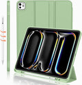 iMieet iPad Pro 13 Inch Case (M5/M4) 2025/2024 with Pencil Holder, Trifold Stand Smart Case with Soft TPU Back, Auto Wake/Sleep (Matcha Green)