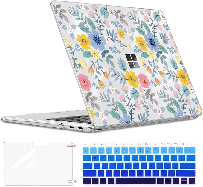 Case Compatible with 13 inch Microsoft Surface Laptop 2025 Copilot+PC (Model 2095), Printed Pattern Plastic Hard Shell Case for Microsoft Surface Laptop 13-inch 2025, Flowers L213