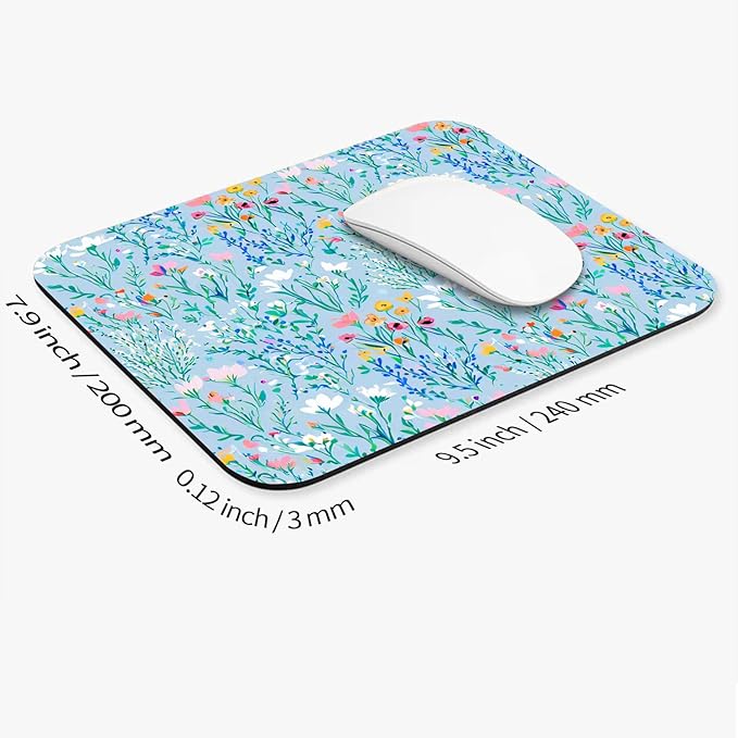 Square Mouse Pad Plants,Personalized Premium-Textured Custom Mouse Mat Design,Washable Mousepad Lycra Cloth,Non-Slip Rubber Base Computer Mouse Pads for Wireless Mouse