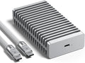 RayCue 40Gbps M.2 NVMe Enclosure with Aluminum Double-Sided Fin Heat Dissipation, External SSD Case for Mac, Windows, Compatible with USB 4/3.2/2.0 (SSD Not Included)