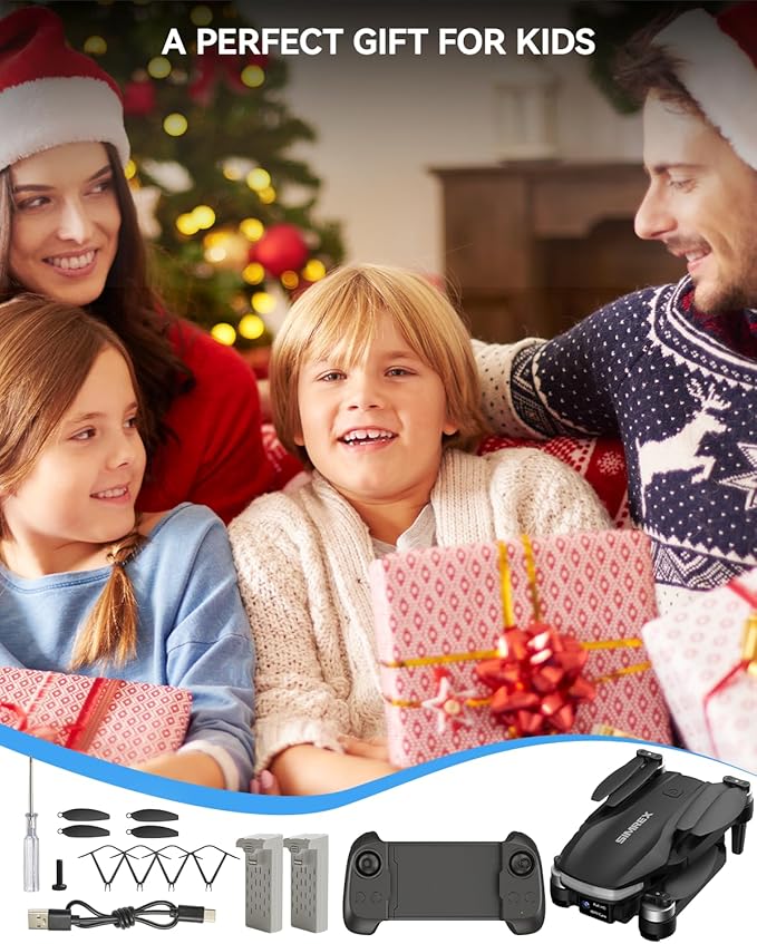 SIMREX 4K FPV Drone with Brushless Motor for Beginners & Teens — 40-Min Flight, Optical Flow Positioning, Gesture Control & VR Mode, Foldable Camera Drone Gift for Kids Ages 8+ (Black)