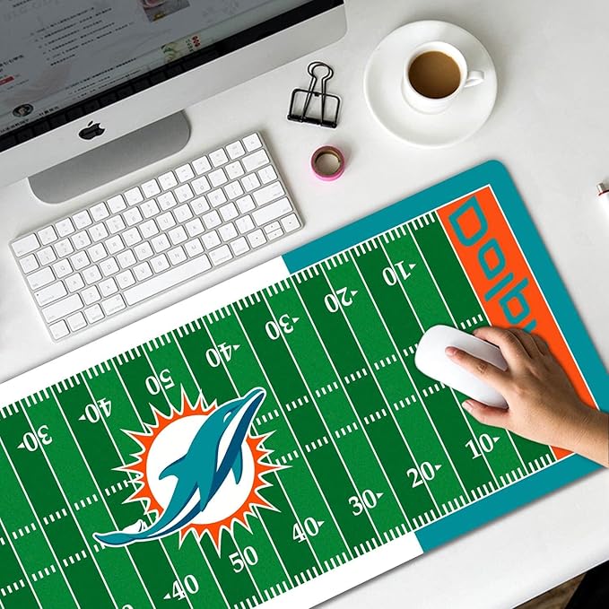 Large Gaming Mouse Pad, Mousepad with Non-Slip Rubber Base for Laptop Computer Desktop Keyboard,Football Fans Boy Husband Gift Little Green Design Mat