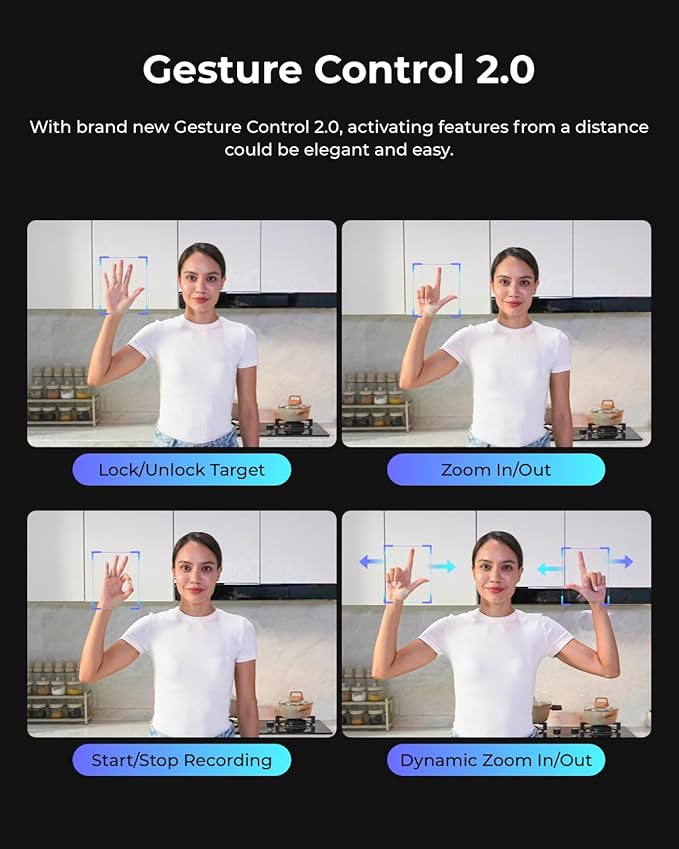 OBSBOT Tail Air NDI Streaming Camera 4K, AI Tracking PTZ Camera with Intelligent APP, Gesture Control, HDMI/USB-C/Wireless Webcam, Live Streaming Cameras (Tail Air (NDI Activated))
