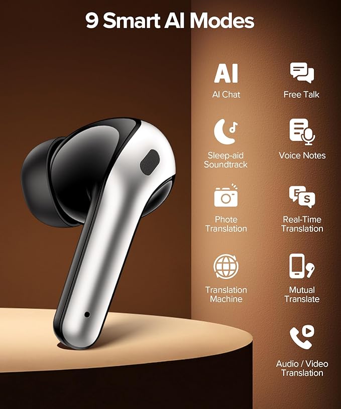 TAGRY Bluetooth Headphones True Wireless Earbuds 60H Playback LED Power Display Earphones with Wireless Charging Case IPX5 Waterproof in-Ear Ear buds with Mic for TV Smart Phone Laptop Computer Sports