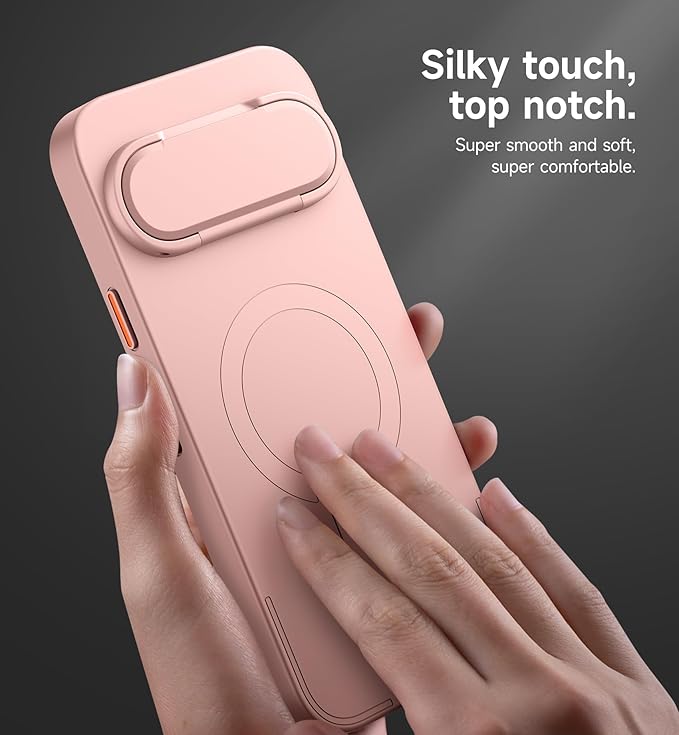 SURITCH for Google Pixel 10/10 Pro Phone Case, Compatible with MagSafe, Protective Cover with Camera Cover & Adjustable Metal Kickstand for Pixel 10/10 Pro 2025 -Pink