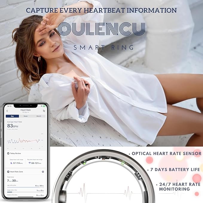 2026 Smart Ring for Women & Men Health Fitness Tracker for Daily Activity Workouts | Heart Rate Sleep Blood Oxygen Steps Cycle Monitoring Meditation | No Subscription Required (Silver, #11)