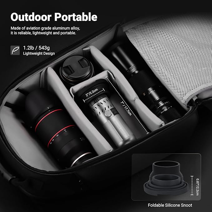NEEWER BASICS 20W RGB Photography Flashlight with 4 Colors/20 Gobo Filters, Built in 49.95Wh Battery, 6300K CRI95+ Portable LED Spotlight Ambient Sunset Light for Video Recording Studio Lighting, FL20