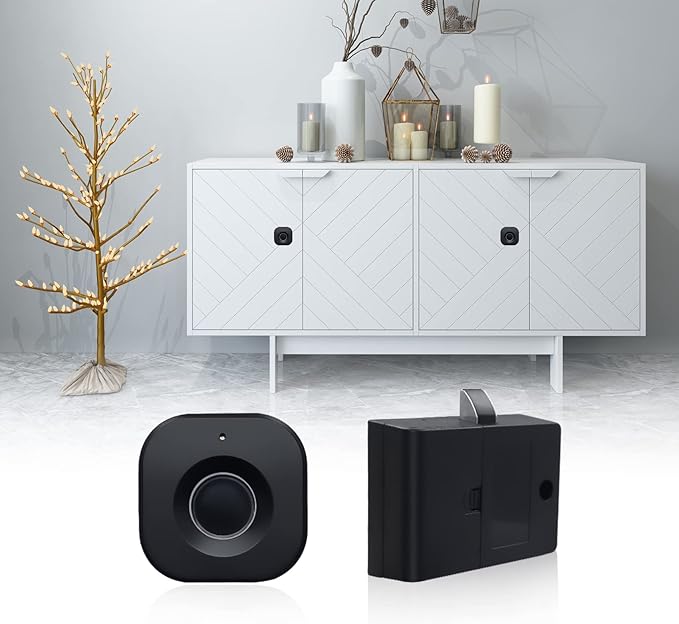 SUMNEW Fingerprint Cabinet Lock, Smart Biometric, Fit for Keyless Hidden File Drawer Wardrobe, Child Safety Electric Fingerprint Lock, DIY Wooden Furniture Privacy for Home Office