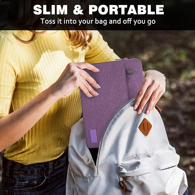 MoKo 9-11 Inch Tablet Sleeve Bag Carrying Case Fits New 11 inch iPad Air M3, iPad A16 2025, iPad Pro 11 M4/Air M2, iPad Air 5/4/3th, iPad 10/9/8/7th, Purple