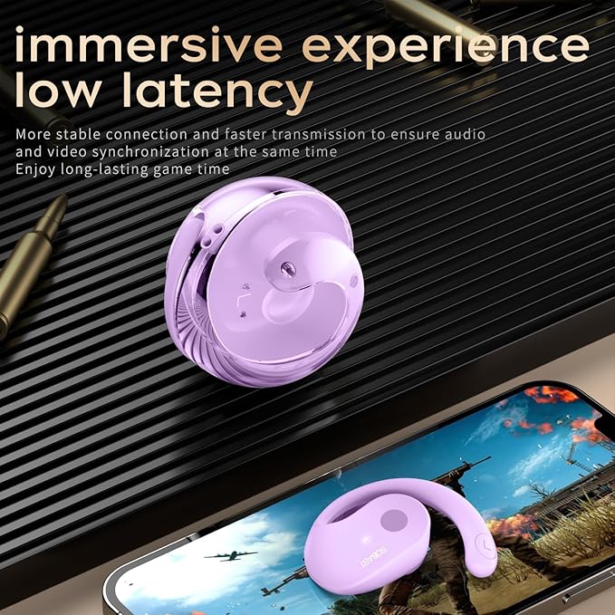 Wireless Earbuds for Workout/Running, Sports Bluetooth 5.4 Headphones,IPX7 Waterproof,Fast Charging,40Hrs Playtime Ear Buds(Purple)