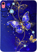 for Apple iPad A16 11th Generation Case 11 inch 2025 & iPad 10th Generation Case 10.9 inch 2022 Lightweight Soft TPU Back Shockproof Cover Silicone Bumper Shell, Blue Butterfly Jewelery