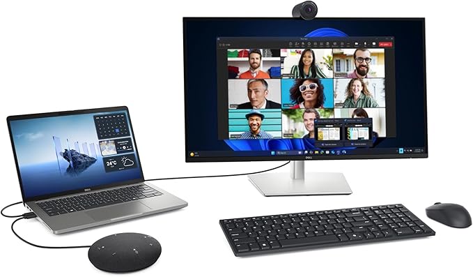 Dell Pro Wired Speakerphone - SP325 - USB-C, Zoom/Microsoft Teams Certified, 4 Omnidirectional Microphones, AI-Based Noise Cancellation Microphones
