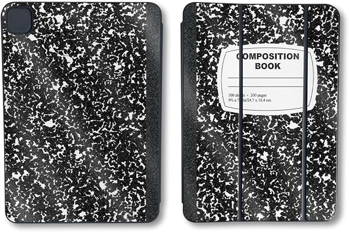 Glossy Glitter Skin Compatible with Apple Smart Folio for iPad Pro 11-inch (M4/M5) 2025 - Composition Book - Premium 3M Vinyl Protective Wrap Decal Cover | Crafted in The USA by MightySkins