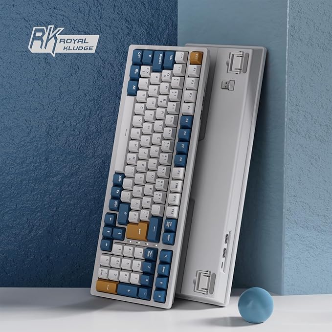 RK ROYAL KLUDGE RK98 Wireless Mechanical Keyboard, Triple Mode 2.4G/BT5.1/USB-C Hot Swappable Keyboard with Number Pad, Pre-lubed Clicky Switches RGB Backlit Gaming Keyboard, Software Support