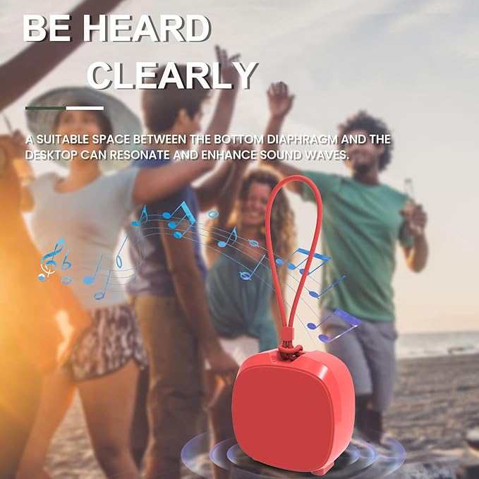 PEICHENG Speaker, Small Portable Bluetooth Wireless IPX5 Waterproof Shower Speaker,Loud Stereo Sound Deep Bass,Dual Pairing, RGB Lights,Long Playtime for Outdoor Party, Great Gift,1PC (Red)