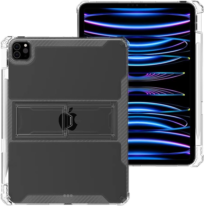 Dteck for Apple iPad Air (3rd Gen), Pro 10.5 Inch 2017 Release Slim Clear Case with Kickstand/Pencil Holder, Shockproof Reinforced Corners, Lightweight Protective Thin Tablet Back Cover, Transparent