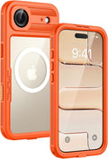 Lanhiem Magnetic for iPhone Air Phone Case, IP68 Waterproof Dustproof Phone, Compatible with Magsafe Built-in Screen Protector Full Body Heavy Duty Rugged Phone 17 Air Cover, 6.5 inch, Cosmic Orange