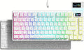 Womier SK80 75% Percent Keyboard Gaming with Color Multimedia Display Mechanical Keyboard Topographic, Hot Swappable Gasket Mount RGB Creamy Key Board Pre-lubed POM Switch for Mac/Win,White