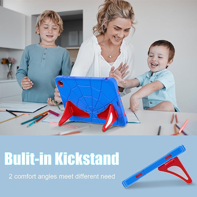 AKABEILA Compatible with Samsung Galaxy Tab A9 Plus 11 inch (SM-X216B)(2023) Tablet Case，Lightweight Shockproof Rugged Protective Cover with Kickstand for Kids Children Boys Babies Blue Red
