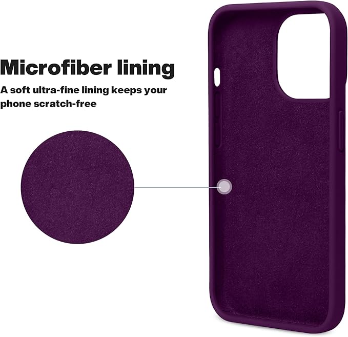 OTOFLY Compatible with iPhone 13 Pro Case,Liquid Silicone Slim Protective Shockproof Phone Case Cover with Anti-Scratch Microfiber Lining, 6.1 inch (Purple)