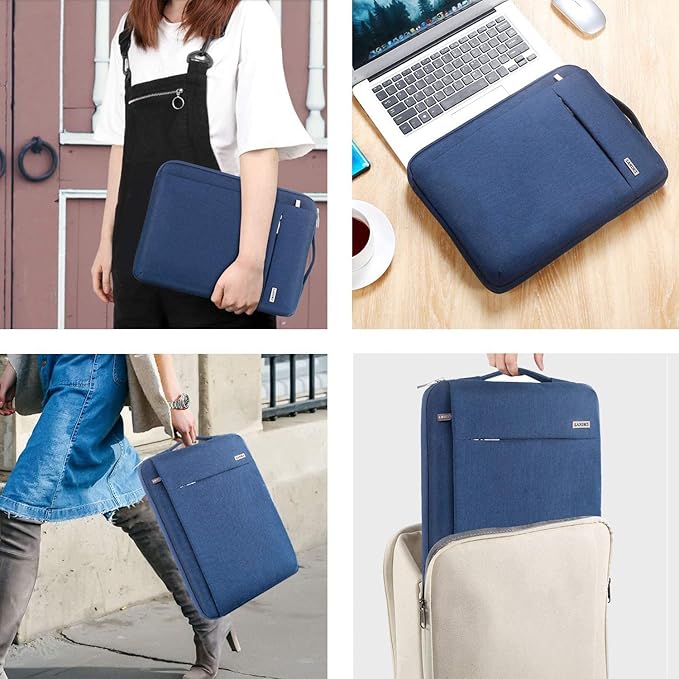 LANDICI 360° Protective Laptop Sleeve 11.6 Inch for Surface Pro 7 8 9/Laptop Go 2 3, MacBook Air 11, Small Computer Bag Carrying Case for 11-12 Inch Chromebook, Slim, Shockproof, Waterproof, Blue