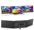 BOSII Laptop Screen Extender One Cable - Triple 14" Ultra Thin IPS FHD 1080P Portable Monitor for 13.3"-17" Laptops Compatible with Windows Mac Travel Work
